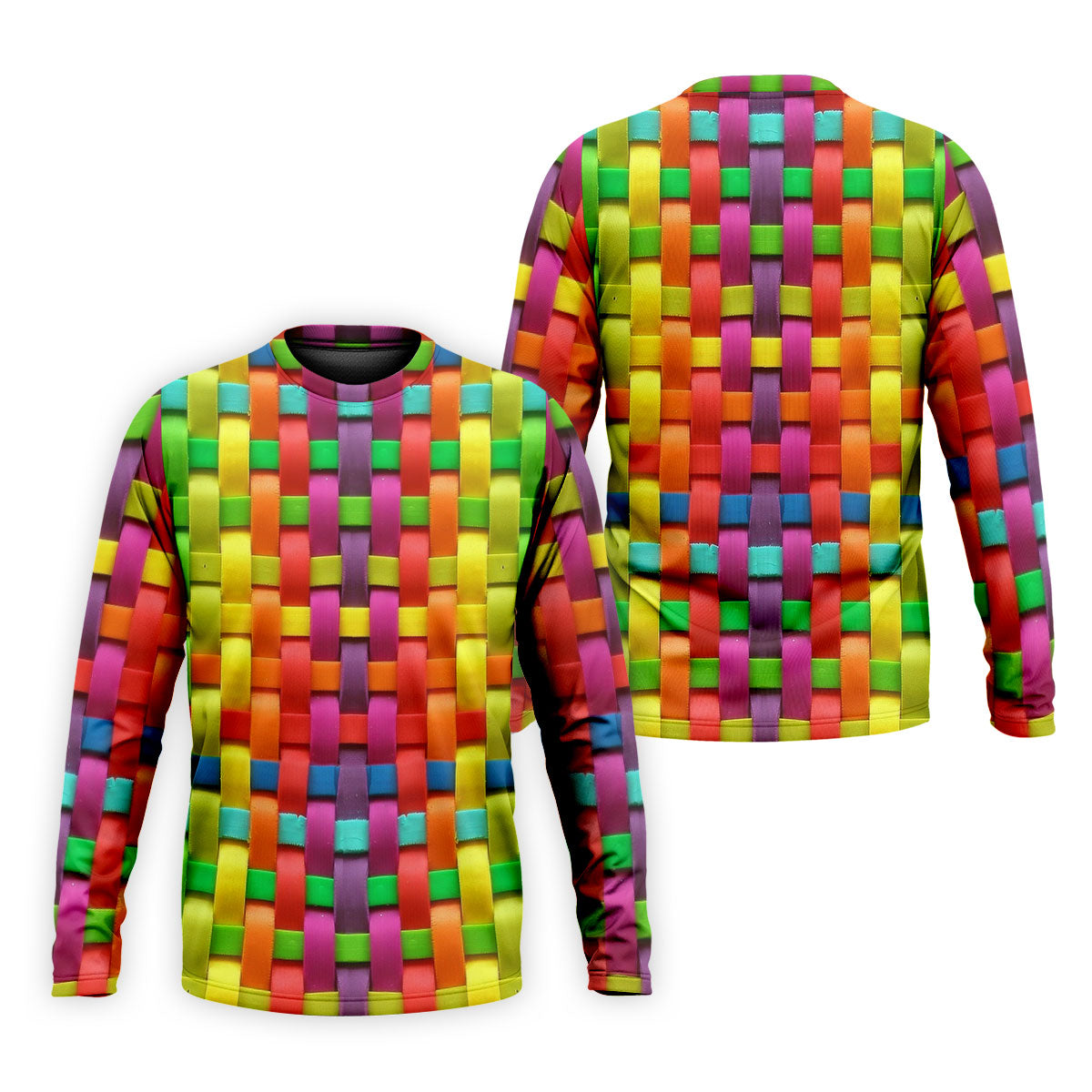 Colorful Interlaced Ribbon Pattern Hawaiian Golf Polo, Golf Tops For Men, Golfing Apparel