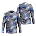 Silver Marble Golf Shirt, Futuristic Holographic Wave Pattern, Golf Shirt For Men