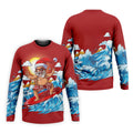 Men's Funny Santa Surfing Men's Golf Polo, Christmas Golf Shirt, Golf Apparel For Men