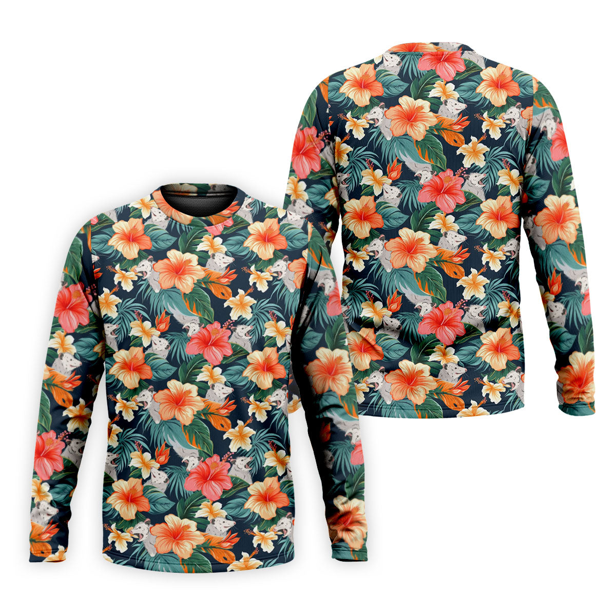 Large Hibiscus Flowers Tropical Vibe Golf Tops For Men, Hawaiian Golf Shirts, Polo Shirts For Men
