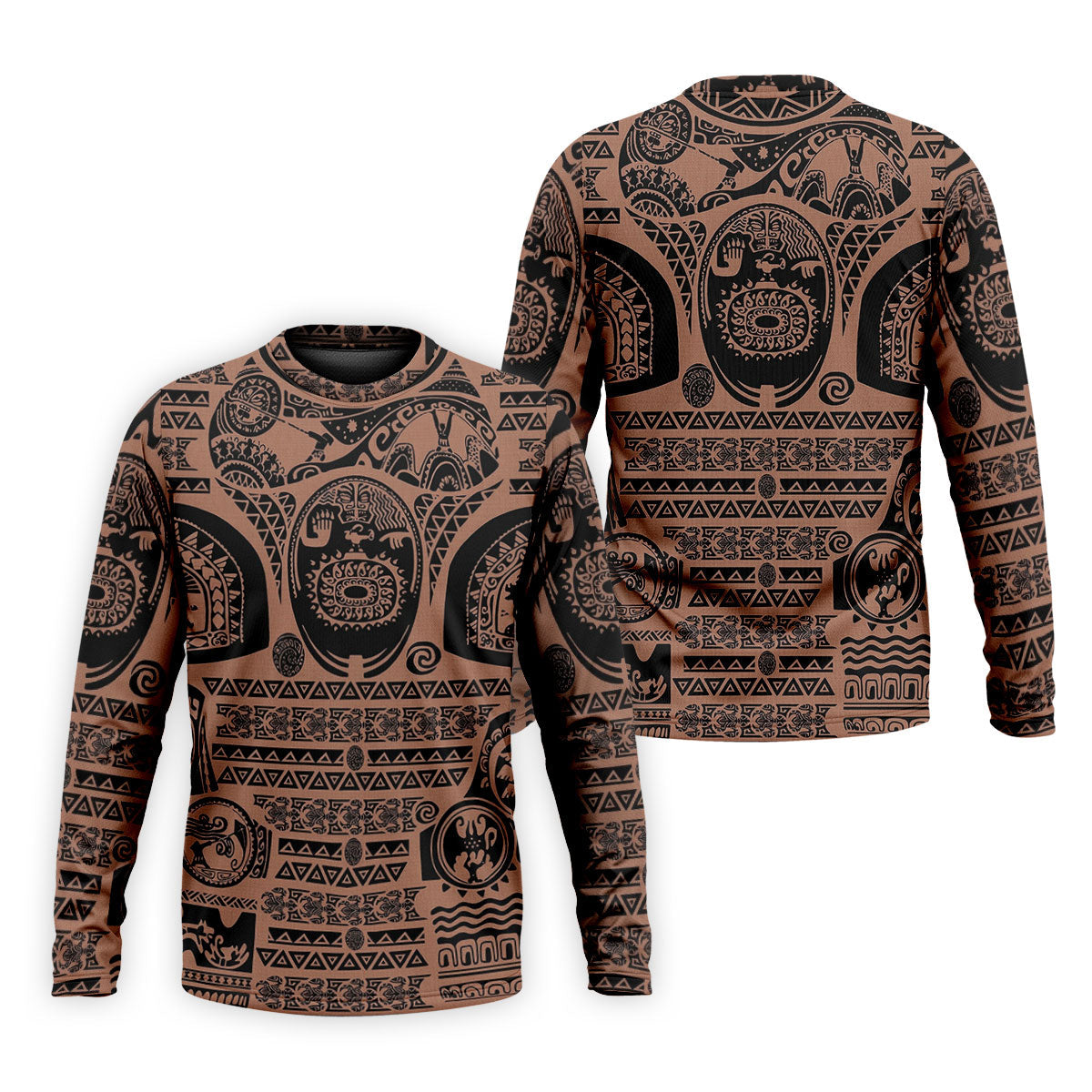 Maori Tattoo Pattern with Traditional Tiki Mask Hawaiian Golf Polo, Golf Tops For Men, Golfing Apparel
