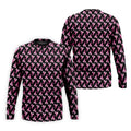 Pink Ribbon Pattern Breast Cancer Polo Shirt, Men's Golf Shirt, Mens Golf Apparel
