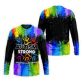 Autism Strong Rainbow Paint Splatter Golf Tops For Men, Autism Awareness Colors Golf Shirts For Men