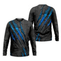Blue Claw Marks Hawaiian Golf Shirt, Scratch Print Men's Golf Shirt, Polo Shirts For Men