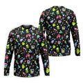 Neon Cocktail Party Pattern Design Hawaiian Golf Shirt, Golf Shirts For Men, Polo Shirts For Men