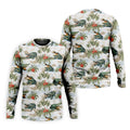 Tropical Coastal Alligator and Hibiscus Pattern Hawaiian Golf Polo, Golf Tops For Men, Golfing Apparel