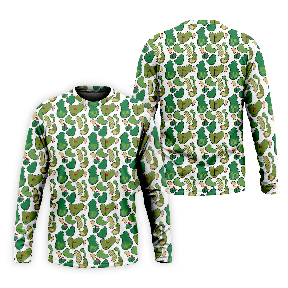 Mini Golf Course Seamless Pattern Men's Golf Polo Shirts, Performance Golf Polos, Golf Shirts For Men