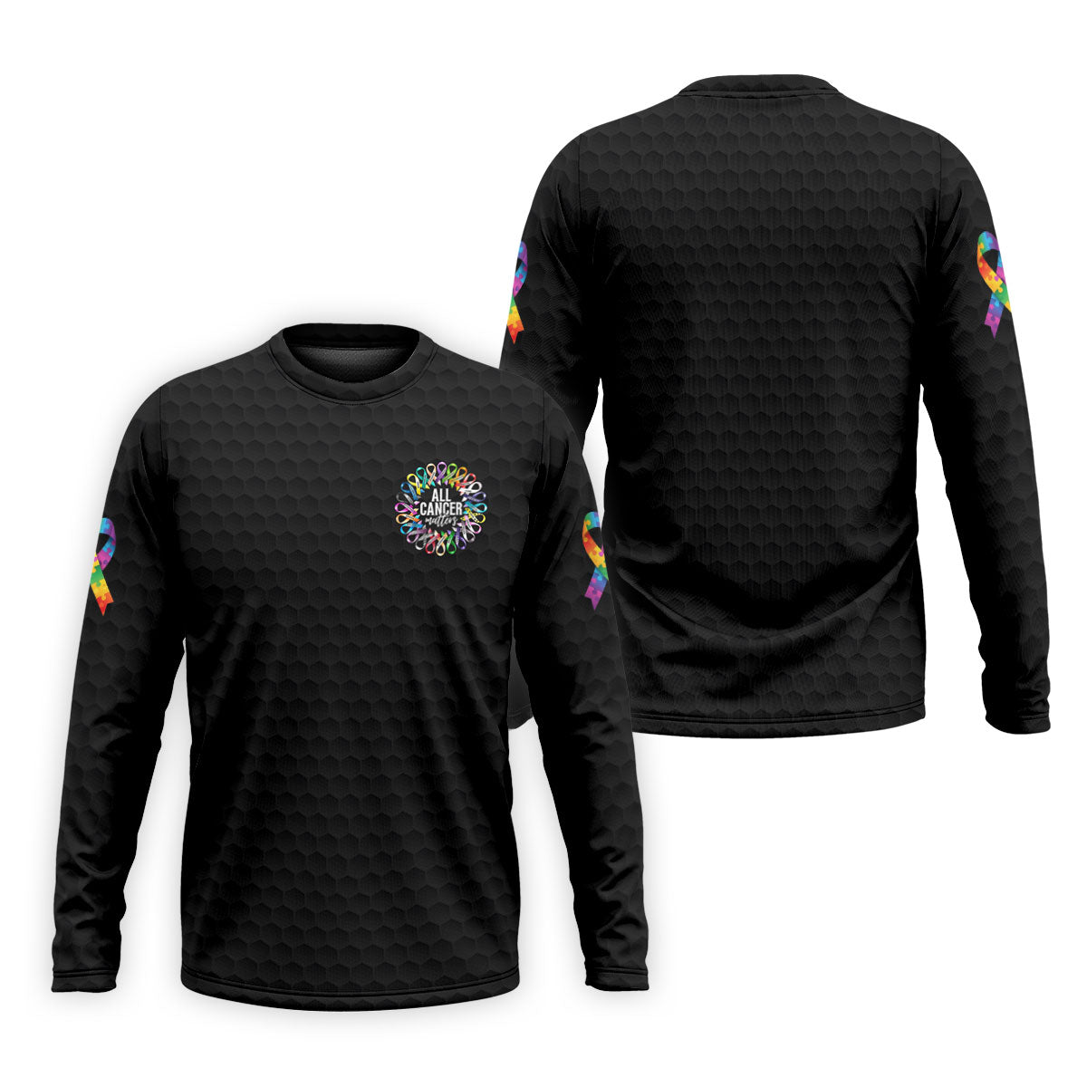 All Cancer Matters Multicolor Ribbon Golf Polo Shirt, Mens Golf Shirts, Polo Shirts For Men