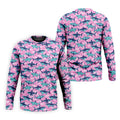 Shark Pattern Hawaiian Golf Shirt, Pink Golf Shirt, Polo Shirts For Men, Golfing Apparel