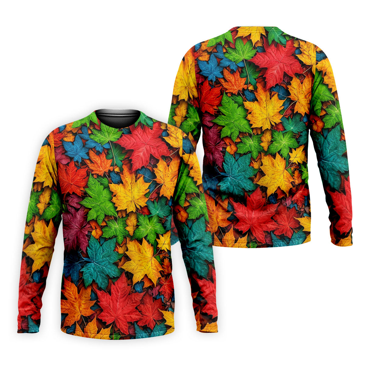 Vibrant Maple Leaf Autumn Forest Hawaiian Golf Polo, Golf Tops For Men, Golfing Apparel