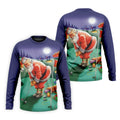 Men's Santa Night Golf Scene Golf Shirt, Christmas Golf Shirt, Golf Apparel For Men