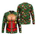 Festive Christmas Corset Bow Golf Polo Shirt, Christmas Golf Shirt, Mens Golf Apparel