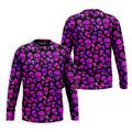 Purple Skull Gothic Pattern Hawaiian Golf Shirt, Mens Golf Polo, Printed Golf Shirts
