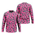 Alligator Pattern Golf Shirt, Pink Gator Print Men's Golf Polo, Polo Shirts For Men