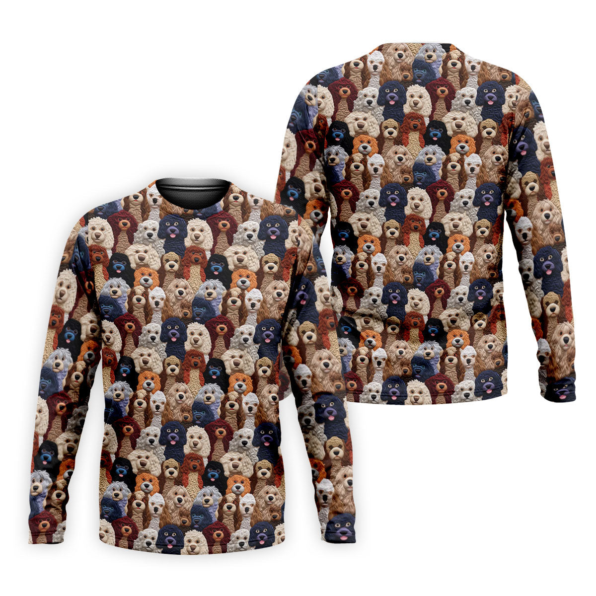 Cartoon Poodle Dog Men's Golf Polo Shirts, Gifts For Dog Lovers, Polo Shirts For Men
