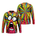 Screaming Face Colorful Retro Hawaiian Golf Shirt, Men's Funny Golf Shirts