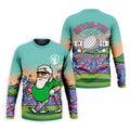 Retro Desert Bearded Golfer Men's Golf Shirt, Hawaiian Golf Shirt, Mens Golf Apparel