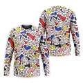 Funny Colorful Adult Doodle Pattern Polo Shirt, Mens Golf Polo, Golf Shirts For Men