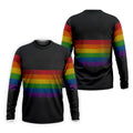 Pride Rainbow Flag Retro Golf Shirt, LGBTQ Month Polo Shirts For Men, Golf Shirts For Men