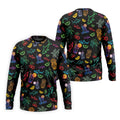 Neon Shark And Cocktail Pattern Hawaiian Golf Shirt, Men's Golf Shirt, Polo Shirts For Men