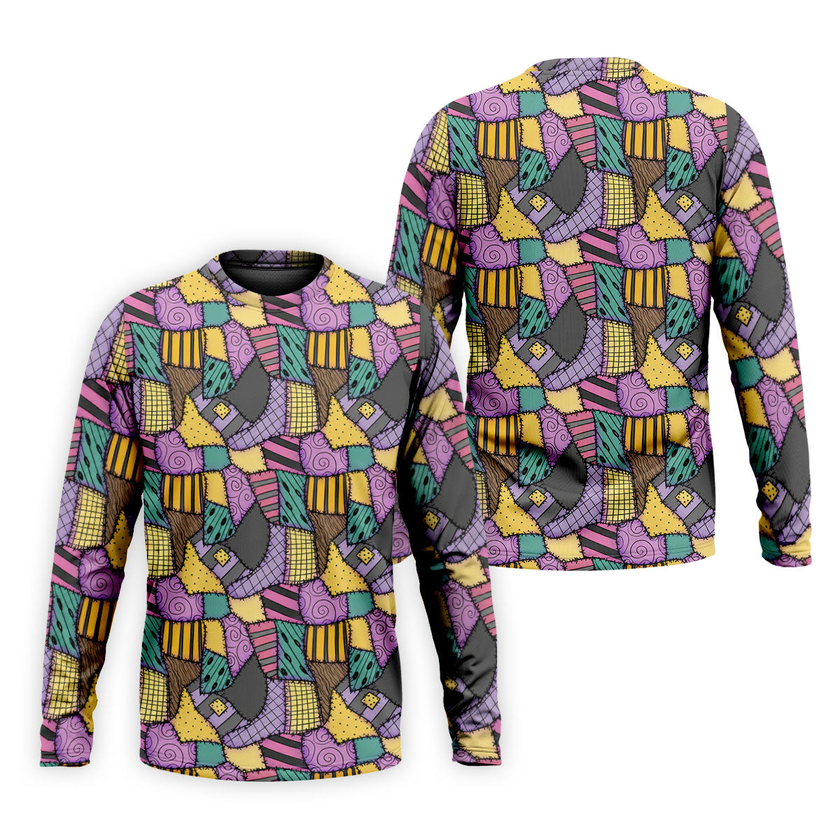 Halloween Patchwork Pattern Golf Polo Shirt, Men's Golf Shirt, Hawaiian Golf Shirt