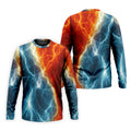 Lightning Fire And Ice Split Golf Polo Shirt, Golf Shirts For Men, Mens Golf Polo