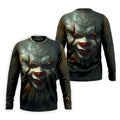 Scary Clown Face Halloween Polo Shirt, Golf Polo Shirts For Men, Mens Golf Apparel