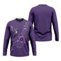 Cancer Awareness Purple Ribbon Floral Polo Shirt, Mens Golf Polo, Golf Shirts For Men