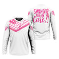 Swing For A Cure Pink Flag Breast Cancer Polo Shirt, Men's Golf Shirt, Printed Golf Shirts