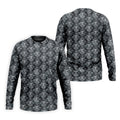 Skull Damask Charcoal Grey Gothic Floral Golf Tops For Men, Polo Shirts For Men, Golf Shirts For Men