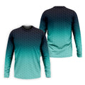 Turquoise Gradient Golf Ball Pattern Hawaiian Golf Shirt, Golf Shirts For Men