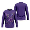 Purple Hummingbird Cancer Awareness Polo Shirt, Golf Shirts For Men, Mens Golf Apparel