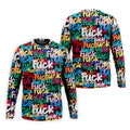 Bold Colorful Fuck Graffiti Typography Golf Shirt, Men's Golf Shirt, Golf Apparel For Men