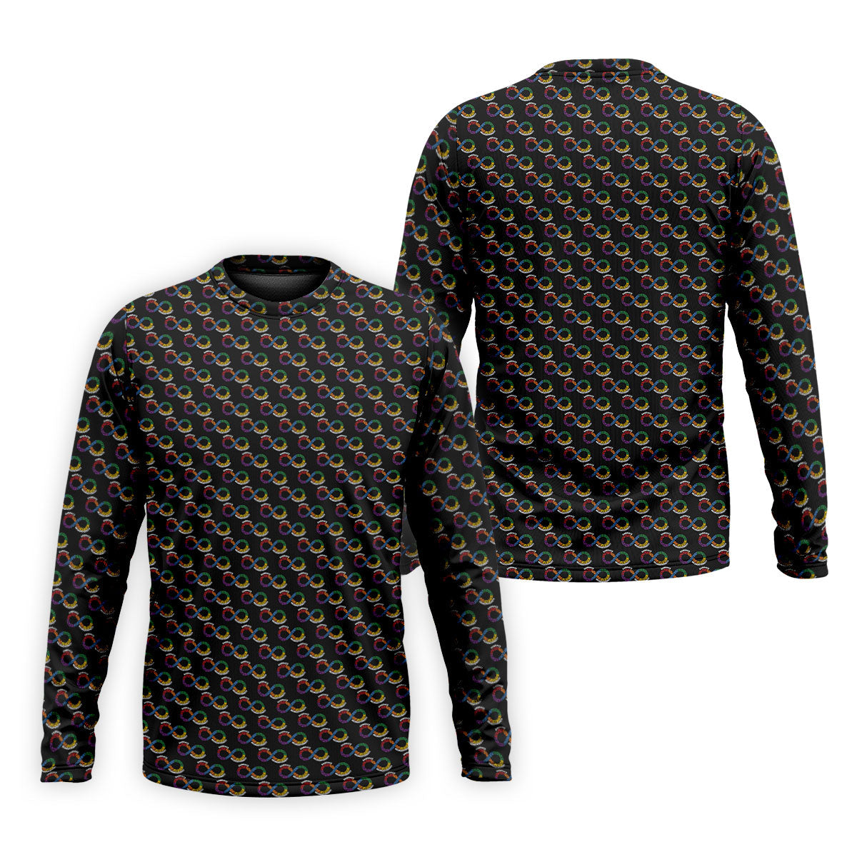 Embrace Neurodiversity Rainbow Infinity Symbol Autism Awareness Black Golf Shirt, Golf Shirts For Men