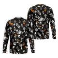 Halloween Pumpkin Skeleton Pattern Golf Polo Shirt, Hawaiian Golf Shirt, Mens Golf Apparel