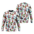 Surfing Santa Tropical Christmas Golf Shirt, Christmas Golf Shirt, Golf Apparel For Men