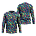 Colorful Zombie Head Pattern Halloween Golf Polo Shirt, Mens Golf Polo, Golf Shirts For Men
