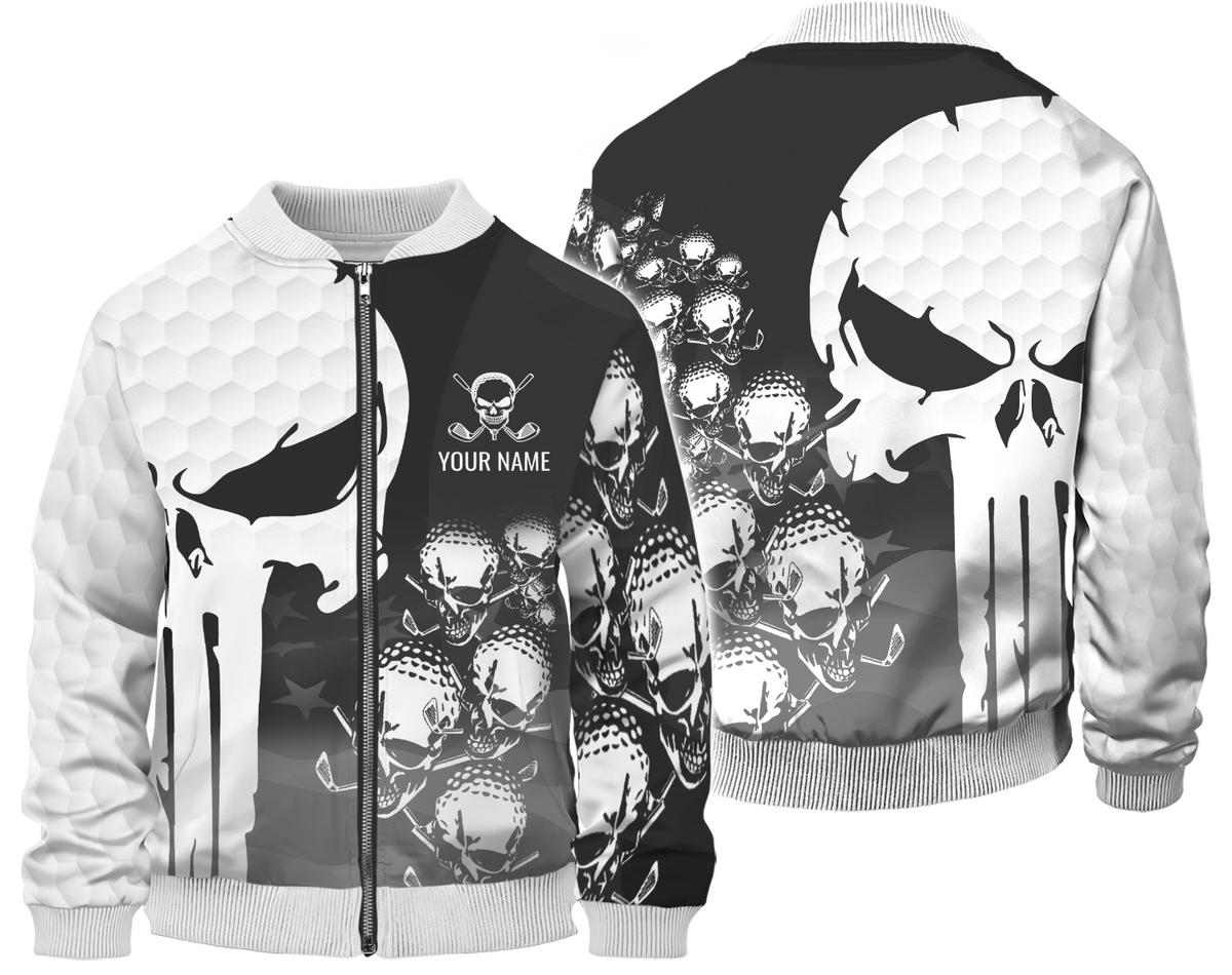 Punisher Skull Golf Polo Shirt, Skull 3D Art Shirt, Golfing Apparel, Gift For Golfers