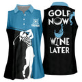 Golf Now Wine Later Custom Womens Golf Polo Shirt, Golfing Apparel, Womens Golf Gifts
