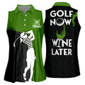Golf Now Wine Later Custom Womens Golf Polo Shirt, Golfing Apparel, Womens Golf Gifts