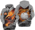 Fire Phoenix Custom Golf Polo Shirt, Golf Apparel, Golf Gift For Men