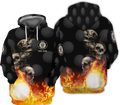Skull And Fire Custom Golf Polo Shirt, Gift For Golfers, Golf Gift For Men