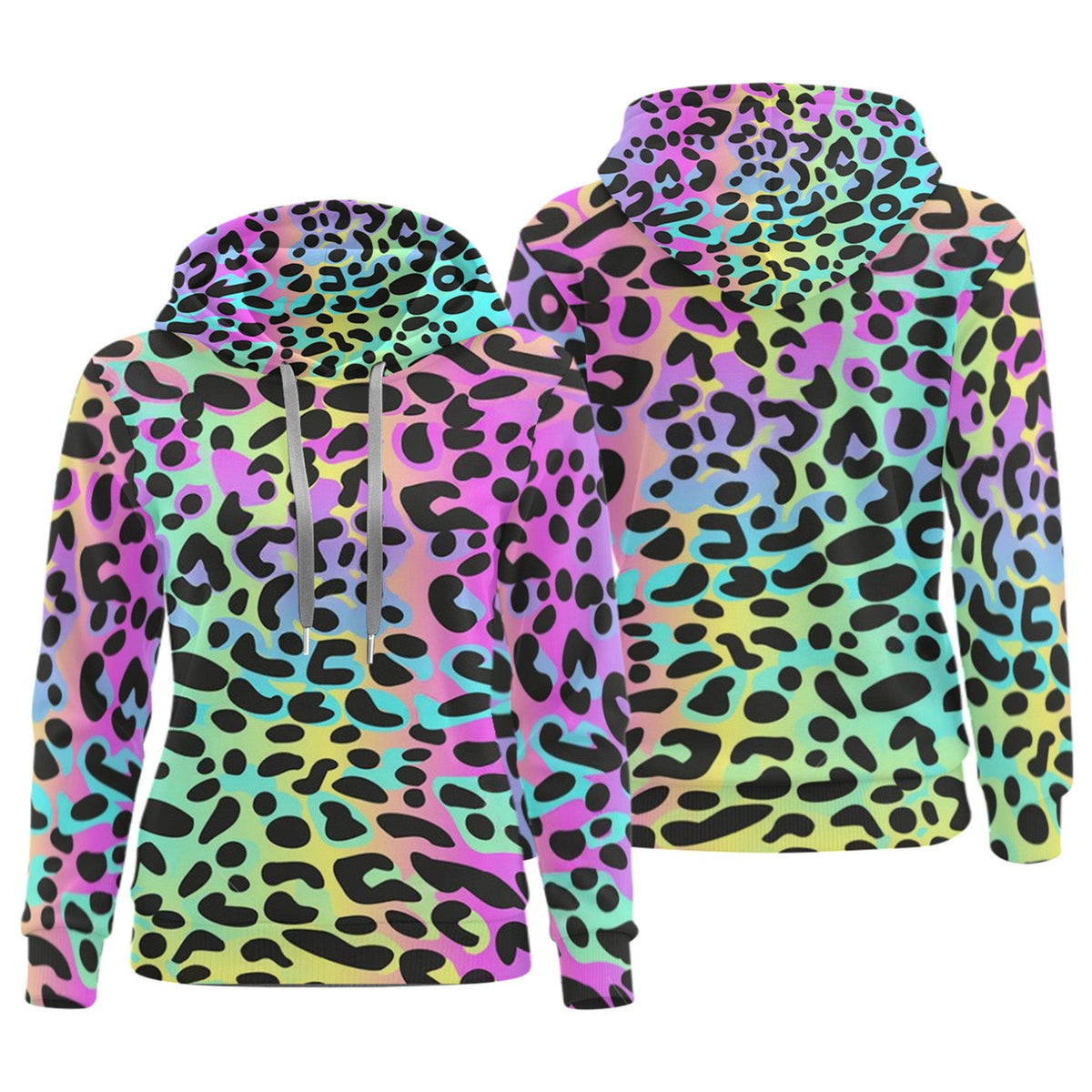 Rainbow Leopard Print Womens Golf Polo Shirt, Golfing Apparel, Womens Golf Gifts