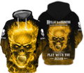 Hello Darkness My Old Fire Skull Golf Polo Shirt, Golf Apparel, Golf Gift For Men