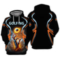 Golf Ball Fire Custom Golfing Men's Golf Polo Shirt, Golfing Apparel, Mens Golf Gift