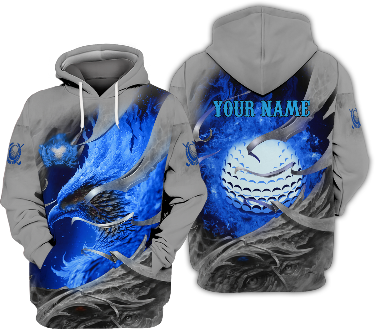 Blue Phoenix Custom Golf Polo Shirt, Golf Apparel, Golf Gift For Men