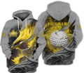 Golden Phoenix Custom Golf Polo Shirt, Golf Apparel, Golf Gift For Men