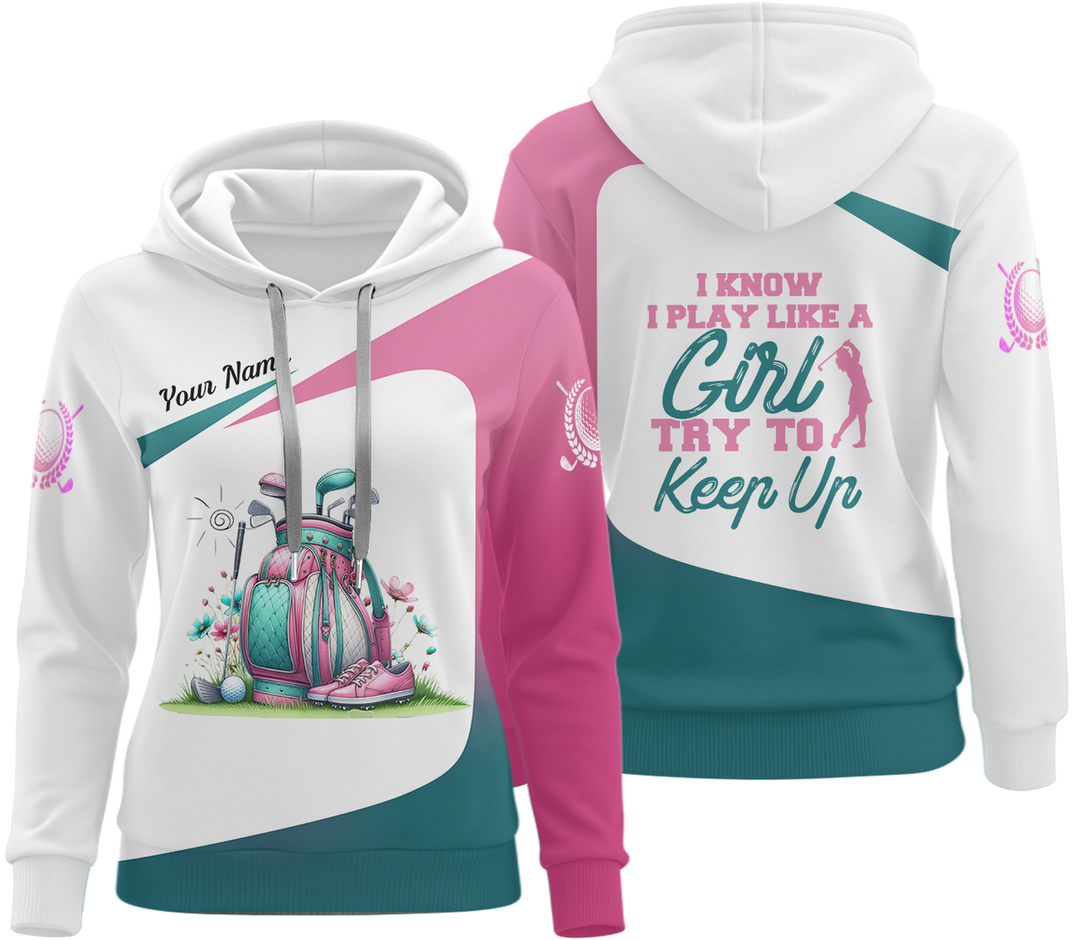 I Know I Play Like A Girl Try To Keep Up Custom Womens Golf Polo Shirt, Golfing Apparel, Womens Golf Gifts