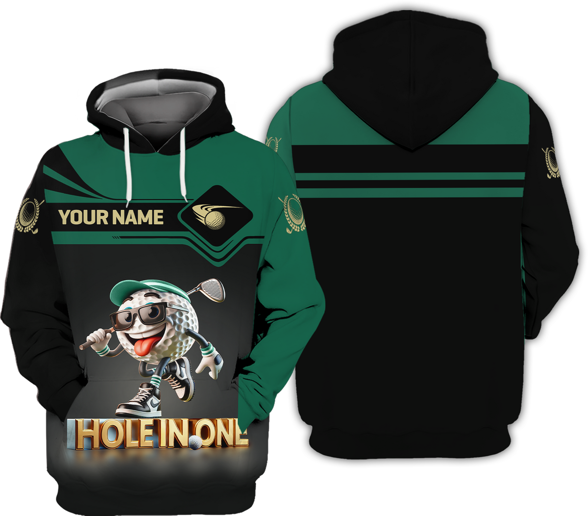 Hole In One Funny Golf Ball, Custom Men's Golf Polo Shirt, Golfing Apparel, Funny Golf Shirt, Gift For Golfers