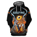 Golf Ball Fire Custom Golfing Men's Golf Polo Shirt, Golfing Apparel, Mens Golf Gift